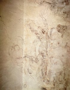 Parede de desenho de uma figura nua
